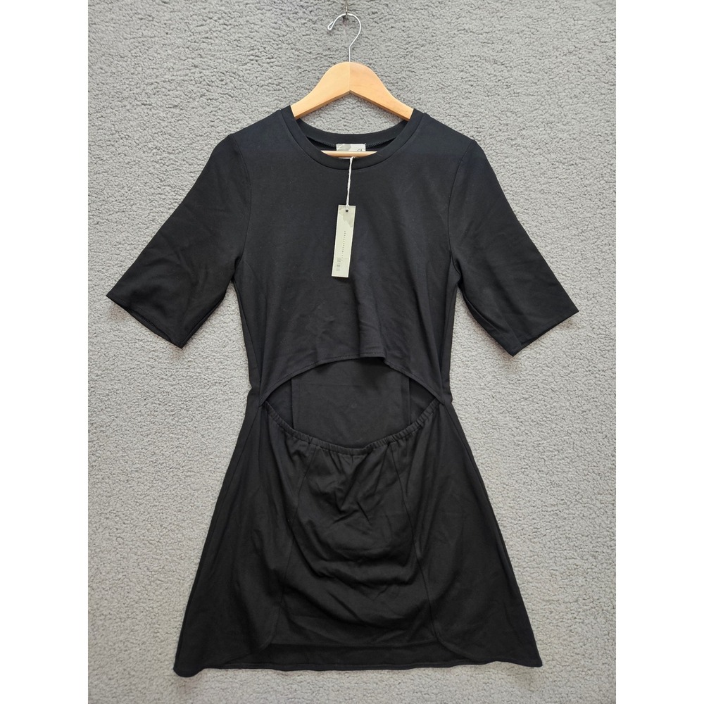 NWT d.RA Cut Out Mini Dress Small Black Short Sleeve Bodycon DL0387A